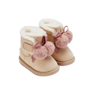 Buty śniegowce dziecięce skórzane ocieplane z pluszem