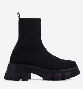 Buty damskie z elastyczną cholewką kozaki na podwyższeniu