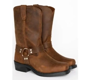 Męskie buty kowbojki do połowy łydki w stylu retro Brązowe