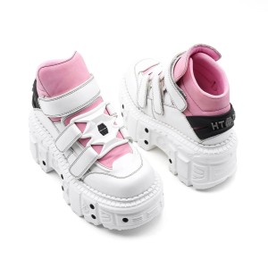 Buty Platformowe Punkowe Wysokie Obcasy 9 cm Gruba Podeszwa EVA