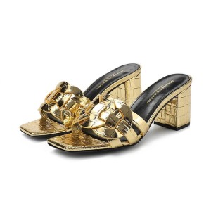 Eleganckie Sandały Damskie na Wysokim Obcasie ze Skóry