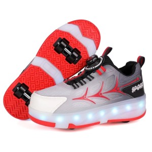 Buty dziecięce LED z kółkami – świecące sneakersy na rolkach USB