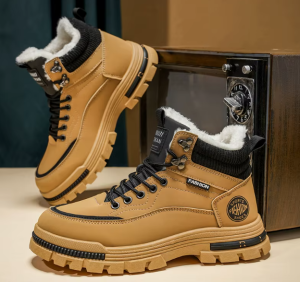 Męskie Buty Zimowe Ocieplane Krótkim Pluszem – Solidne Trapery