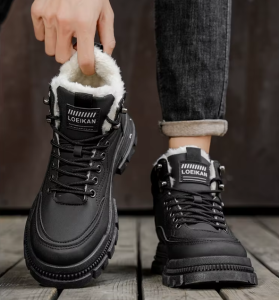 Męskie Buty Zimowe Ocieplane Krótkim Pluszem – Solidne Trapery