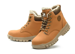 Męskie Buty Zimowe Ocieplane z Metalowym Noskiem – Wodoodporne