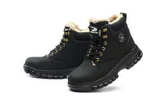 Męskie Buty Zimowe Ocieplane z Metalowym Noskiem – Wodoodporne