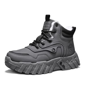 Męskie Buty Zimowe Śniegowce Ocieplane Wodoodporne Trapery 