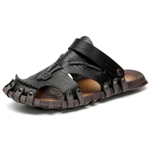 Męskie Sandały Skórzane Typu Gladiator – Przewiewne Buty Letnie Brązowe Rozmiary 38-47