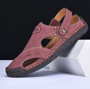 Męskie Sandały Skórzane Sportowe – Lekkie Buty Letnie z Zakrytymi Palcami 39-48