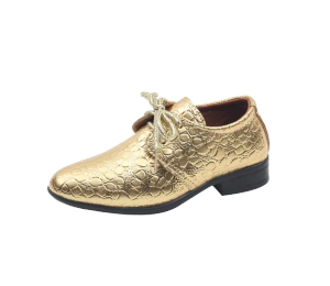 Eleganckie Buty Wizytowe dla Chłopca – Lakierowane Półbuty z Motywem Skóry Krokodyla