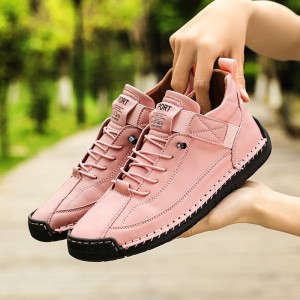 Wygodne Damskie Półbuty Casual – Stylowe Sneakersy ze Skóry Ekologicznej z Elastyczną Opaską