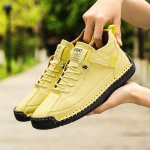 Wygodne Damskie Półbuty Casual – Stylowe Sneakersy ze Skóry Ekologicznej z Elastyczną Opaską