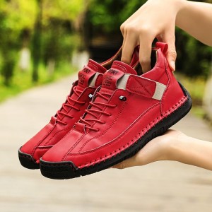 Wygodne Damskie Półbuty Casual – Stylowe Sneakersy ze Skóry Ekologicznej z Elastyczną Opaską