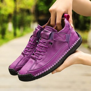 Wygodne Damskie Półbuty Casual – Stylowe Sneakersy ze Skóry Ekologicznej z Elastyczną Opaską