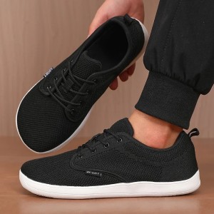 Męskie Buty Sportowe z Szerokim Noskiem Oddychające Sneakersy Casual, Lekkie Obuwie z Siatką