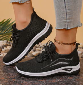 Sneakersy Damskie Sportowe Buty Dzianinowe Skarpetkowe Sznurowane