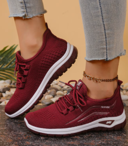 Sneakersy Damskie Sportowe Buty Dzianinowe Skarpetkowe Sznurowane
