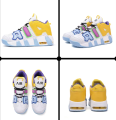 Młodzieżowe wielobarwne sneakersy koszykarskie z poduszką powietrzną rzut z każdej strony