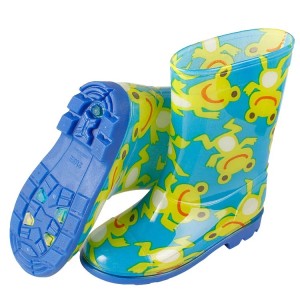 Kalosze Dziecięce Niebieskie w Zielone Żabki Big Frog 18-23 cm